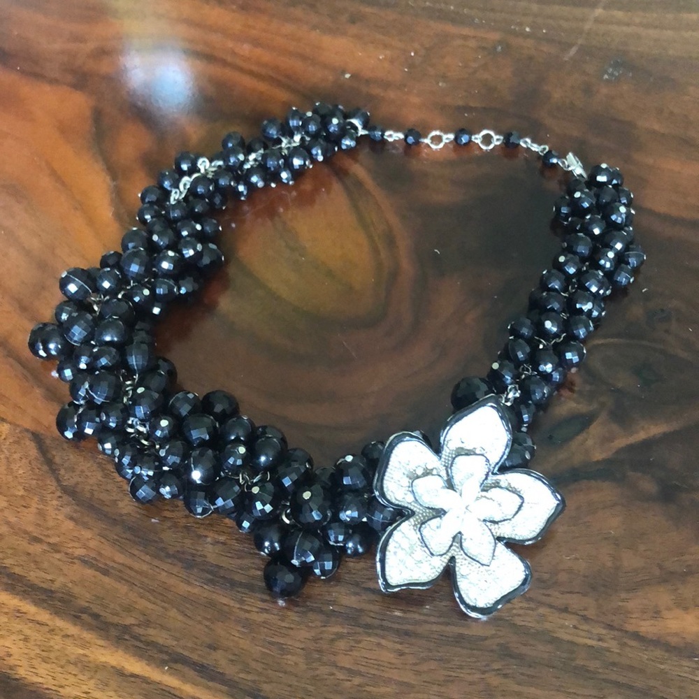 Statement Necklace- Black, Beaded, Beautiful